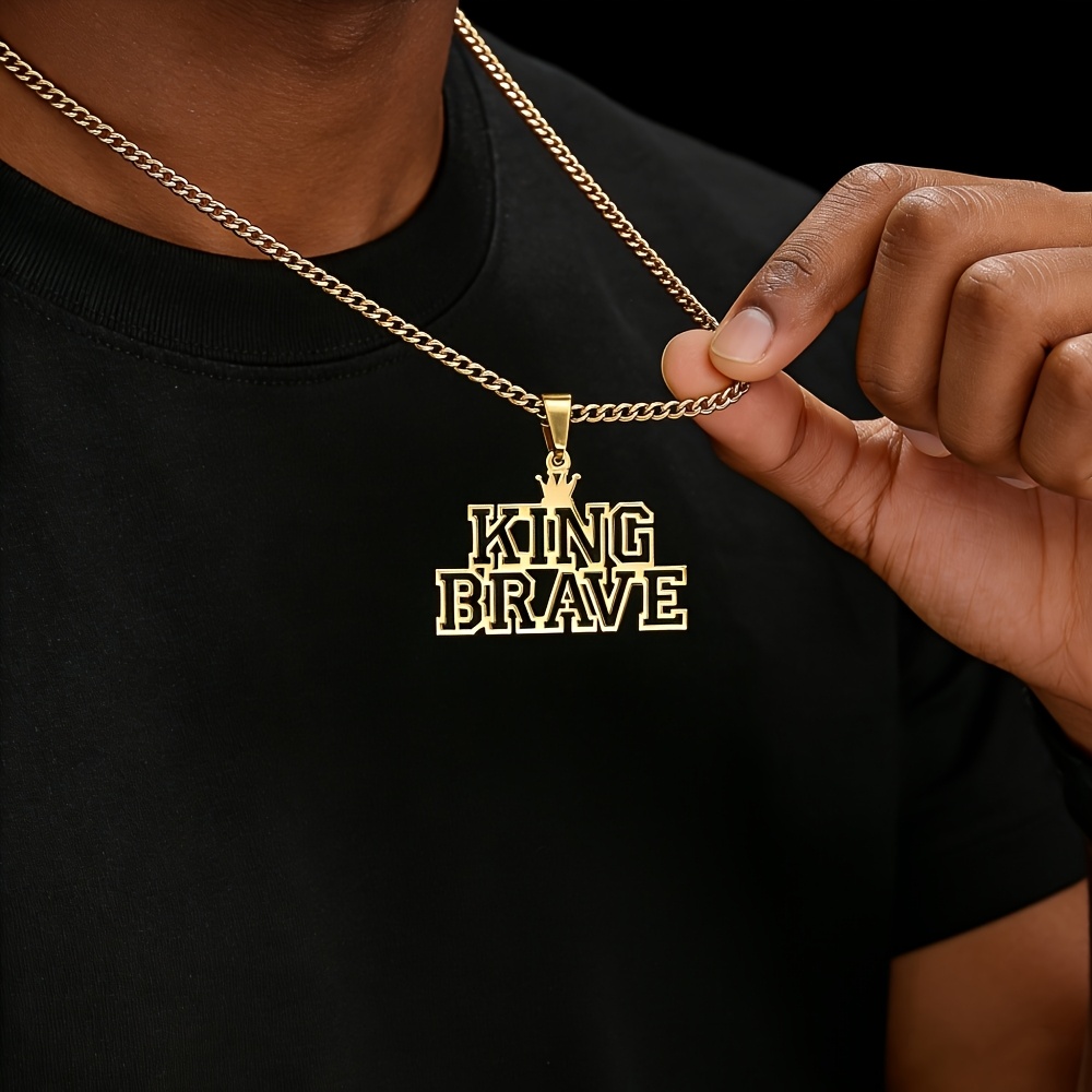 Custom Hollow Name Golden Punk Rock Necklace